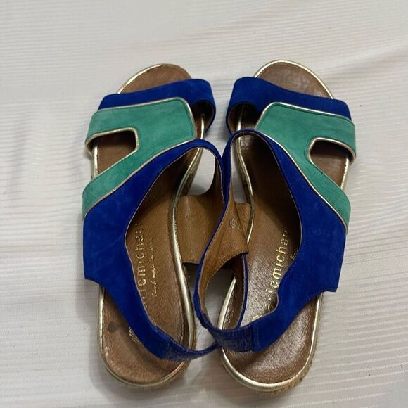 Eric Michael Blue Green Sandals Size 38 US 7 - Picture 5 of 9